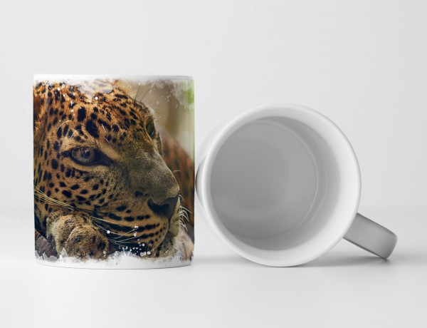 Paul Sinus Art Tasse Geschenk Tierfotografie - Leopard auf einem Baum