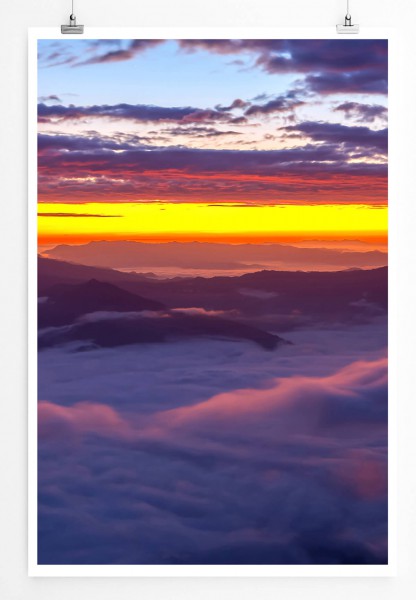 Paul Sinus Art Landschaftsfotografie 60x90cm Poster Hellblauer Himmel über den Wolken