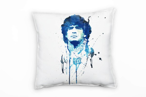 Paul Sinus Art Diego Maradona Deko Kissen Bezug 40x40cm für Couch Sofa Lounge Zierkissen