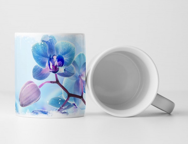 Paul Sinus Art Tasse Geschenk Naturfotografie – Pastellblaue Orchideen