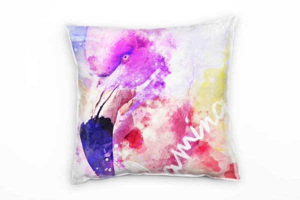 Paul Sinus Art Flamingo Deko Kissen Bezug 40x40cm für Couch Sofa Lounge Zierkissen