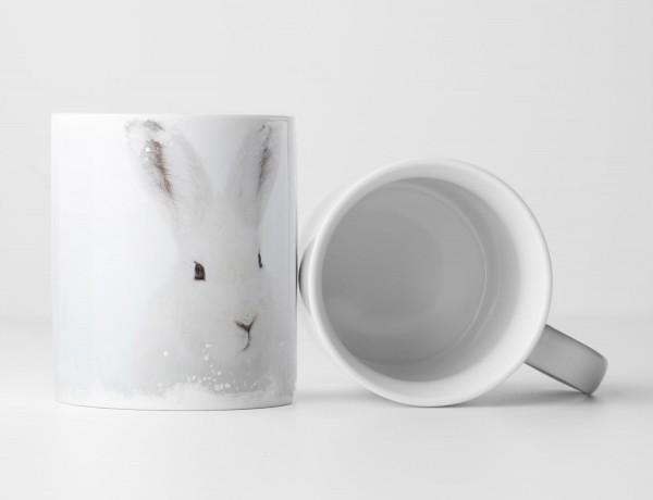 Paul Sinus Art Tasse Geschenk Tierfotografie – Süßer Schneehase im Schnee