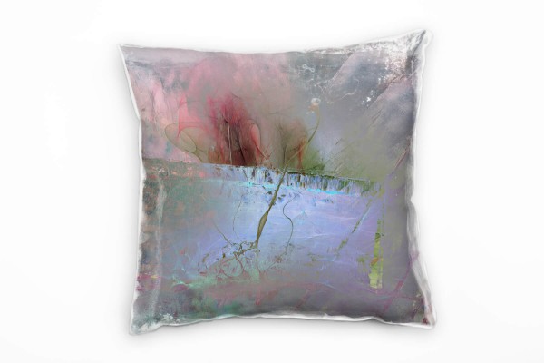 Paul Sinus Art Couch Sofa Lounge Zierkissen in 40x40cm Taubenblau Dunkelgrau Rosa Weinrot Olivgrün