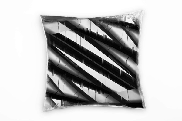 Paul Sinus Art Abstrakt, Architektur, grau Deko Kissen 40x40cm für Couch Sofa Lounge Zierkissen