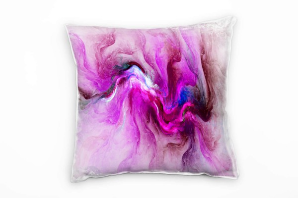 Paul Sinus Art Macro, Stein, geschwungen, pink, blau Deko Kissen 40x40cm für Couch Sofa Lounge Zierkissen