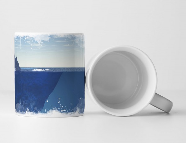 Paul Sinus Art Tasse Geschenk Landschaftsfotografie – Eisberg über und unter Wasser