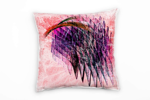 Paul Sinus Art Couch Sofa Lounge Zierkissen in 40x40cm Hellrosa Violett Dunkeltürkis Leuchtrot Pink