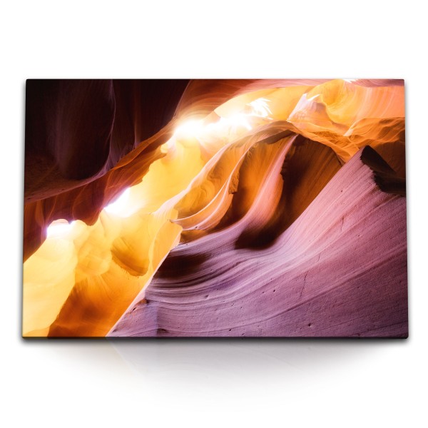 Paul Sinus Art 120x80cm Wandbild auf Leinwand Antelope Canyon Grotte Hölle Sandschein Kunstvoll