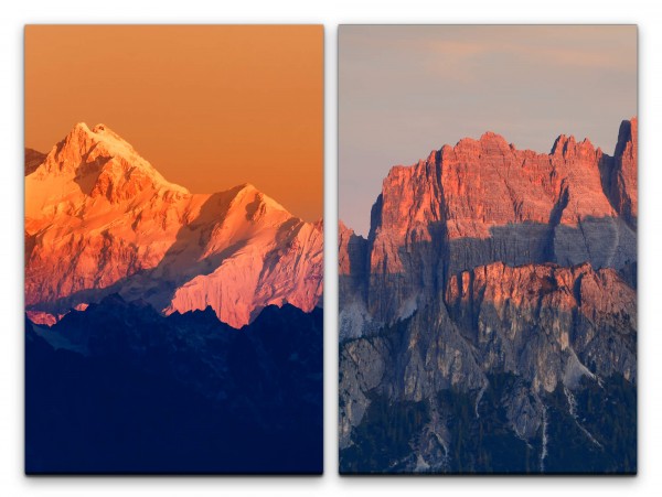 Paul Sinus Art 2 Bilder je 60x90cm Dolomiten Berge Schneegipfel Gebirge Stille Ruhe Erhaben