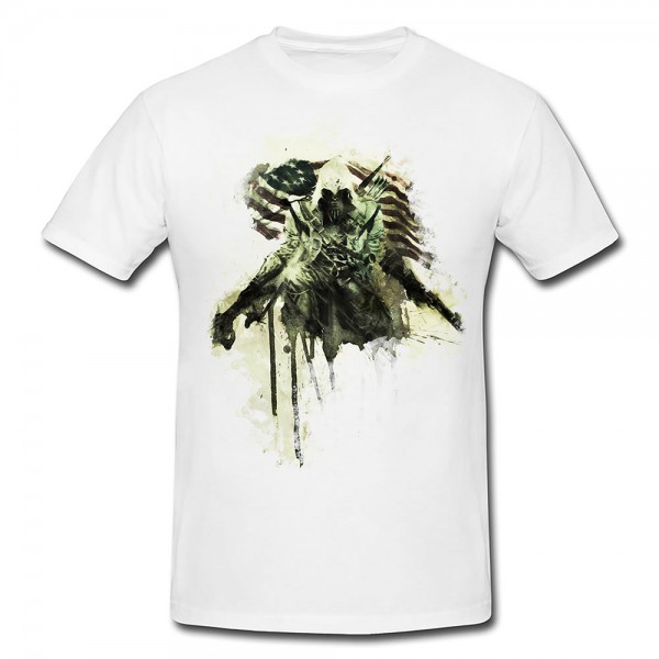 Paul Sinus Art Assassins Creed Zwei Pistolen Premium Herren und Damen T-Shirt Motiv aus Paul Sinus Aquarell