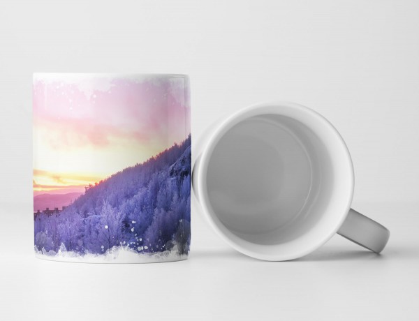 Paul Sinus Art Tasse Geschenk gelb rosa Sonnenaufgang – Naturfotografie