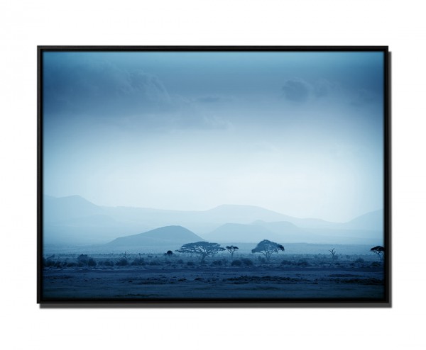 Paul Sinus Art 105x75cm Leinwandbild Petrol Sonnenaufgang Savanne Afrika