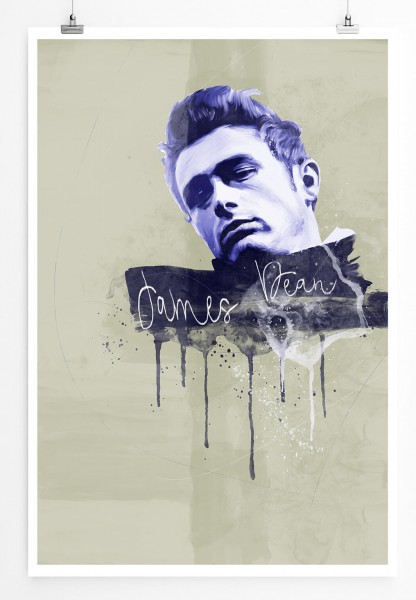 Paul Sinus Art James Dean II 90x60cm Paul Sinus Art Splash Art Wandbild als Poster ohne Rahmen gerollt