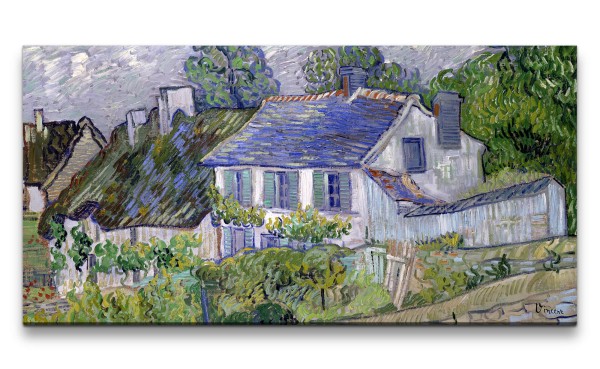 Paul Sinus Art Remaster 120x60cm Vincent van Gogh's Houses at Auvers Impressionismus Farbenfroh zeitlose Kunst