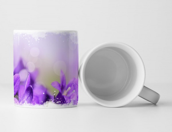 Paul Sinus Art Tasse Geschenk Naturfotografie – Lila Glockenblumen mit sonnigem Hintergrund