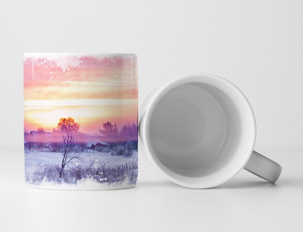 Paul Sinus Art Tasse Geschenk Nebellandschaft – Sonnenaufgang