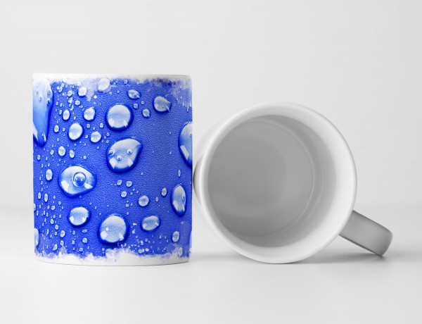 Paul Sinus Art Tasse Geschenk Künstlerische Fotografie – Wassertropfen auf Ultramarin