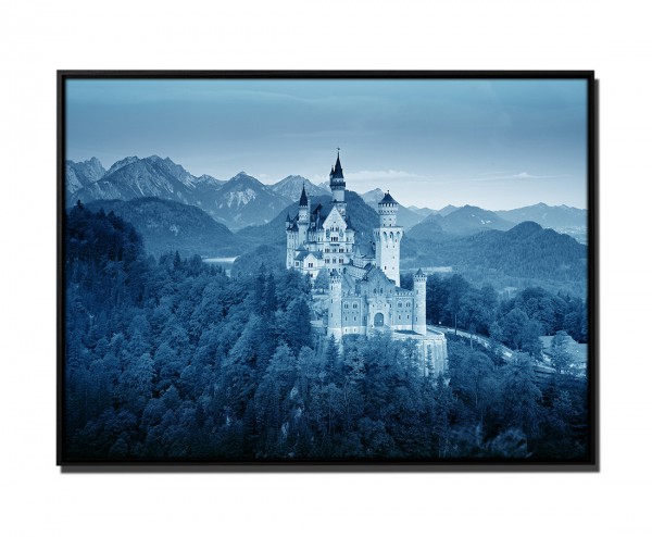 Paul Sinus Art 105x75cm Leinwandbild Petrol Schliss Neuschwanstein Sonnenuntergang Alpen Bayern Deutschland