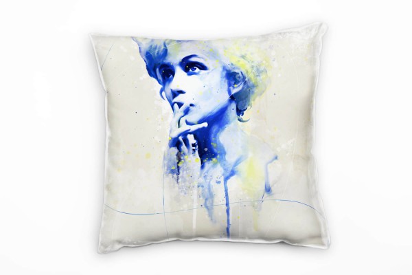 Paul Sinus Art Emmanuelle Beart II Deko Kissen Bezug 40x40cm für Couch Sofa Lounge Zierkissen