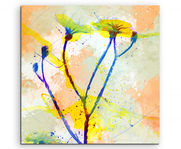 Blumen X 60x60cm Aquarell Art Leinwandbild