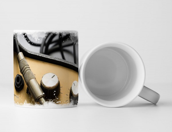 Paul Sinus Art Tasse Geschenk schwarzer Gitarrenverstärker – Fotografie Makro