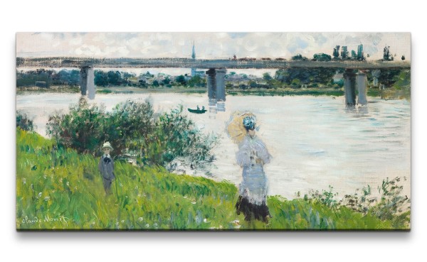 Paul Sinus Art Remaster 120x60cm Claude Monet Impressionismus weltberühmtes Wandbild The Promenade with the Railroa