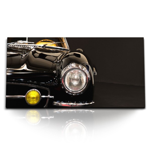 Paul Sinus Art Kunstdruck Bilder 120x60cm Schwarzer Oldtimer Auto Chrom Traumauto