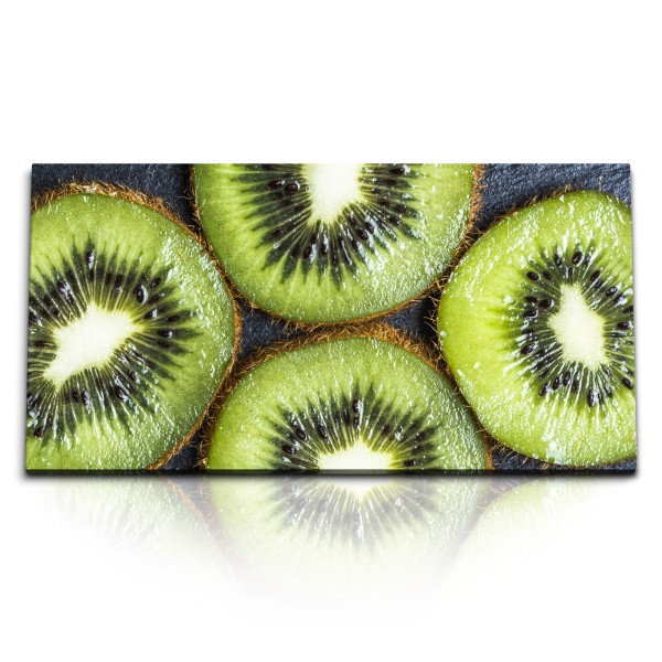 Paul Sinus Art Kunstdruck Bilder 120x60cm Kiwis Frucht Grün Makro Nahaufnahme Küche Küchenbild