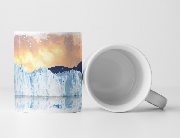 Paul Sinus Art Tasse Geschenk Landschaftsfotografie – Sonnenaufgang über einem Gletscher