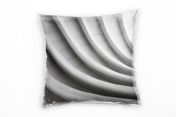 Paul Sinus Art Abstrakt, Architektur, Raum, grau Deko Kissen 40x40cm für Couch Sofa Lounge Zierkissen