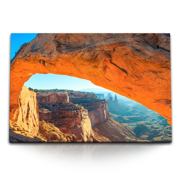 Paul Sinus Art 120x80cm Wandbild auf Leinwand Grand Canyon USA Utah Berge Sonnenuntergang