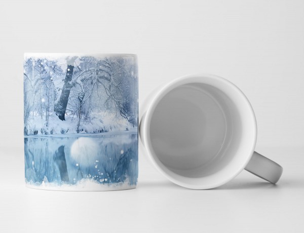 Paul Sinus Art Tasse Geschenk Landschaftsfotografie – Baum am spiegelnden See