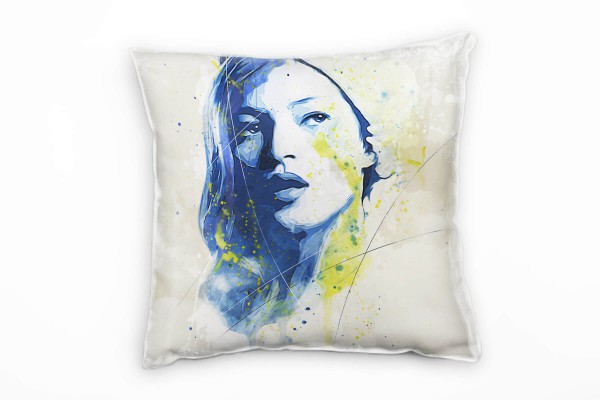 Paul Sinus Art Kate Moss Deko Kissen Bezug 40x40cm für Couch Sofa Lounge Zierkissen