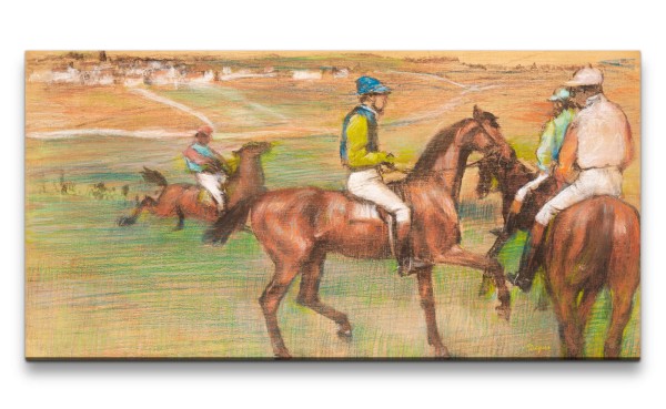 Paul Sinus Art Remaster 120x60cm Edgar Degas weltberühmtes Wandbild Race Horses zeitlose Kunst Rennpferde