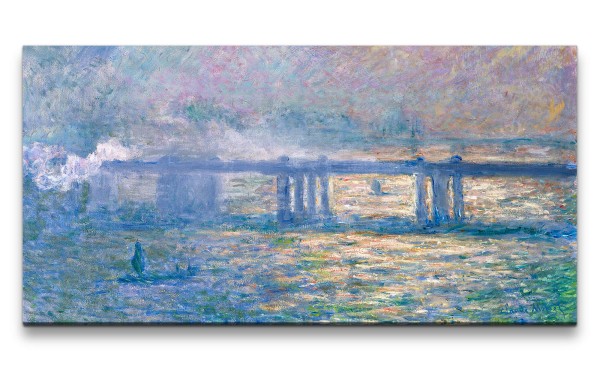 Paul Sinus Art Remaster 120x60cm Claude Monet Impressionismus weltberühmtes Wandbild Charing Cross Bridge