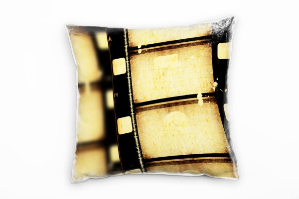 Paul Sinus Art Retro und Vintage, Macro, sepia, alter Rollfilm Deko Kissen 40x40cm für Couch Sofa Lounge Zierkissen