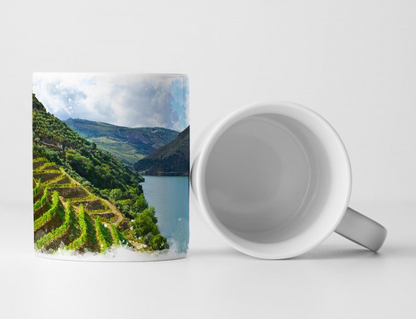 Paul Sinus Art Tasse Geschenk Landschaftsfotografie – Weinberge am Douro Fluss Portugal