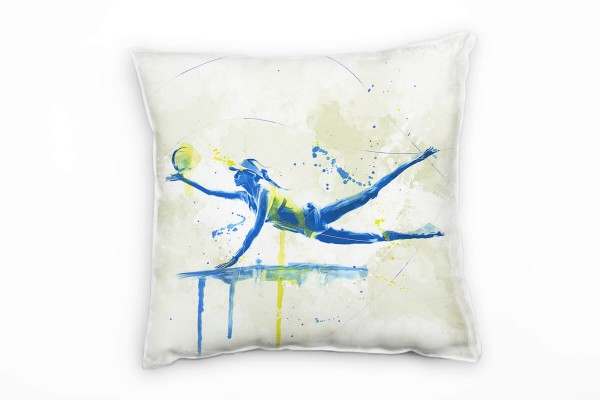 Paul Sinus Art Beach Volleyball Deko Kissen Bezug 40x40cm für Couch Sofa Lounge Zierkissen