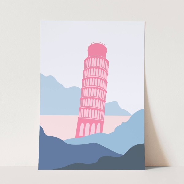 Paul Sinus Art Der schiefe Turm von Pisa Illustration Dekorativ Minimal