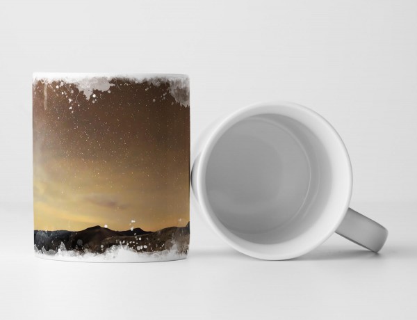 Paul Sinus Art Tasse Geschenk Landschaftsfotografie – Milchstraße über karger Landschaft