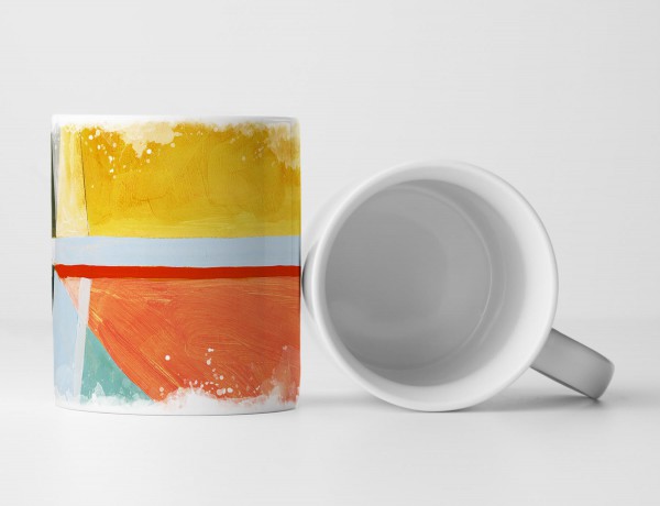 Paul Sinus Art Tasse Geschenk Abstraktes Bild mit bunten Dreiecken