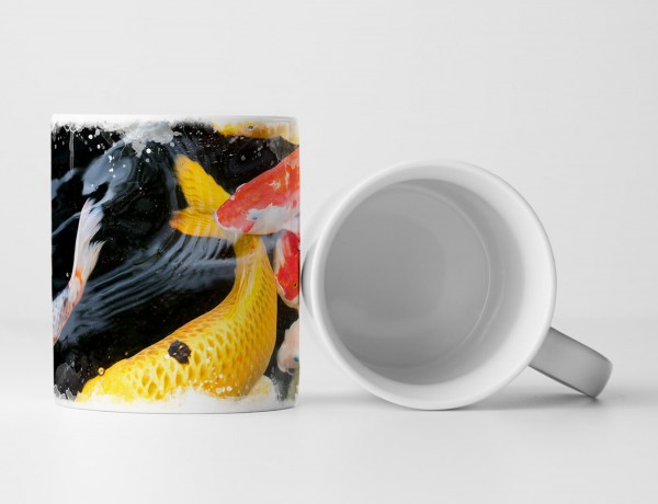 Paul Sinus Art Tasse Geschenk Tierfotografie – Koikarpfen im Teich