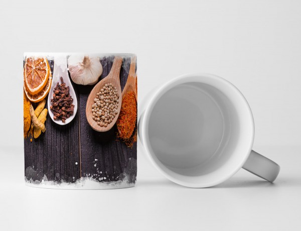 Paul Sinus Art Tasse Geschenk Food-Fotografie – Holzlöffel mit verschiedenen Gewürzen