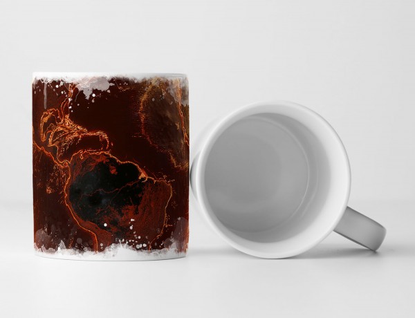 Paul Sinus Art Tasse Geschenk Fotocollage – Erde bei einer flammenden Naturkatastrophe