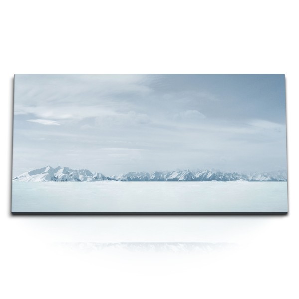 Paul Sinus Art Kunstdruck Bilder 120x60cm Eislandschaft Schnee Weiß Antarktis Winter Berge