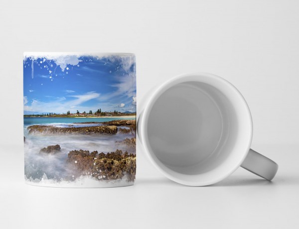 Paul Sinus Art Tasse Geschenk Landschaftsfotografie – Ruhiger Strand mit Felsen