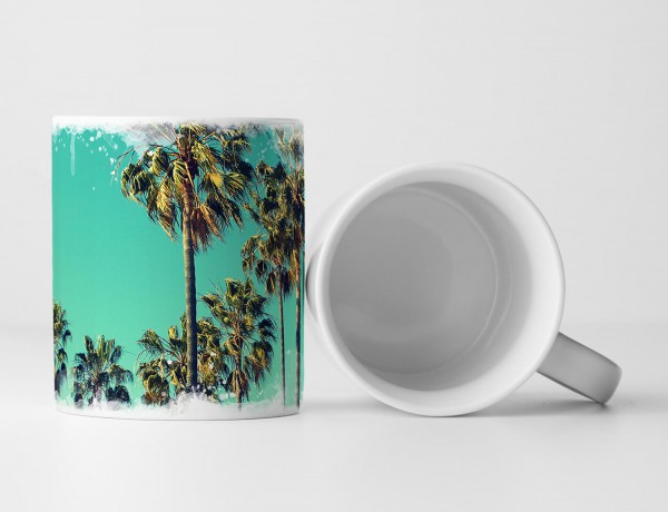 Paul Sinus Art Tasse Geschenk Naturfotografie – Palmen Santa Monica Beach USA