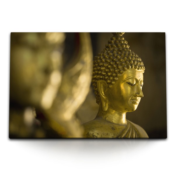 120x80cm Wandbild auf Leinwand Buddha Buddhastatue Asien Buddhismus Meditation