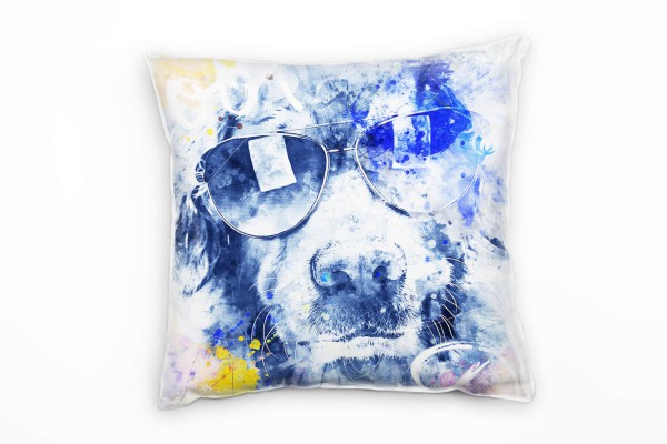 Paul Sinus Art Cool Dog II Deko Kissen Bezug 40x40cm für Couch Sofa Lounge Zierkissen