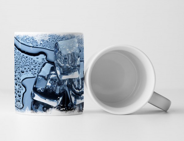 Paul Sinus Art Tasse Geschenk Food-Fotografie – Eiswürfel auf schwarzem Hintergrund